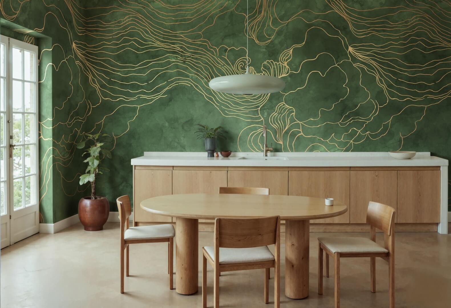Fototapeta burzowe fale Rebel Walls R22001 Opulence Storm Green Sophisticated Luxe