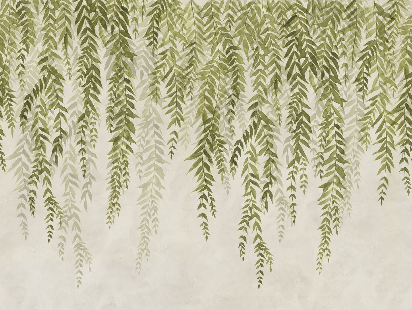 Fototapeta zwisające liście bambusa Rebel Walls R22012 Whispers of Bamboo Green Sophisticated Luxe