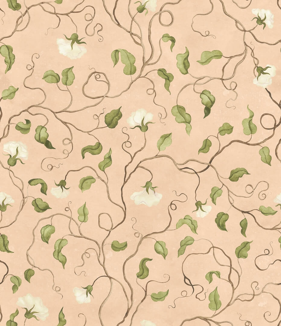 Fototapeta wijące się gałęzie i kwiaty Rebel Walls R21666 Soft Vines Pink Botanical Gardens
