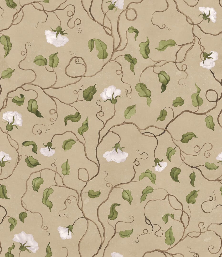 Fototapeta wijące się gałęzie i kwiaty Rebel Walls R21667 Soft Vines Beige Botanical Gardens