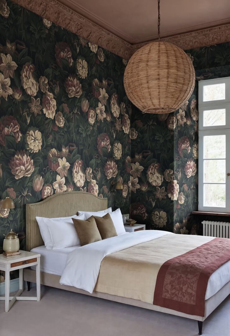 Fototapeta florystyczna vintage Rebel Walls R21670 Heritage Flora Dark Botanical Gardens