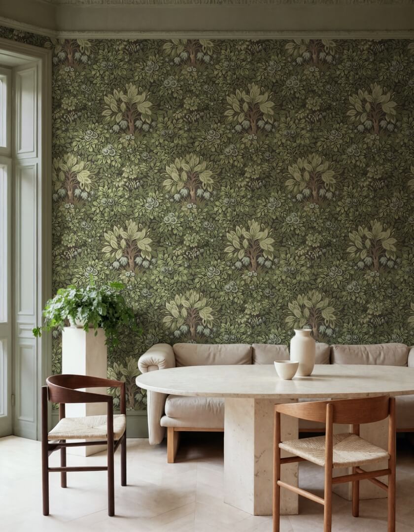 Fototapeta z bujnym listowiem i kwiatami Rebel Walls R21675 Flower Tree Green Botanical Gardens