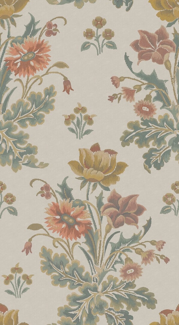 Fototapeta kwiaty vintage Rebel Walls R21681 Meadow Bouquet Beige Botanical Gardens