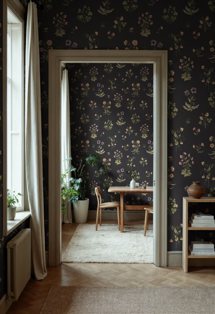 Fototapeta zielnik Rebel Walls R22055 Timeless Flora Dark Blue Botanical Gardens
