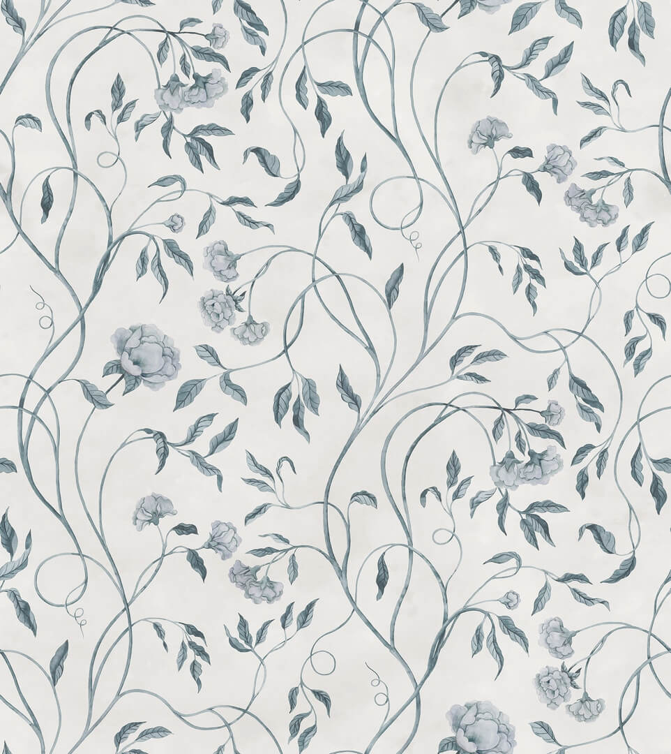 Fototapeta kwiatowe pnącza Rebel Walls R22063 Peony Bloom Blue Botanical Gardens