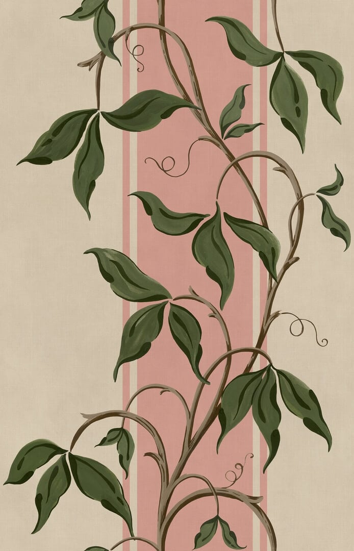 Fototapeta pasy i pnącza Rebel Walls R22072 Garden Stripe Pink Botanical Gardens