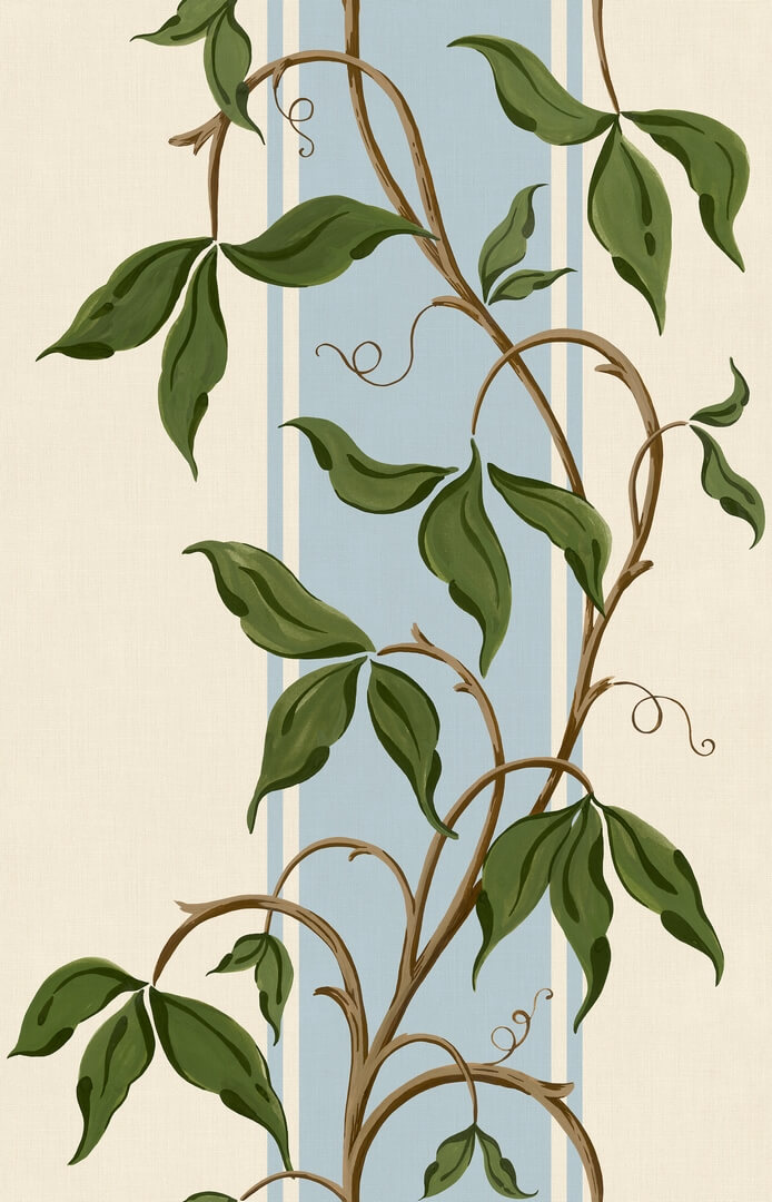 Fototapeta pasy i pnącza Rebel Walls R22073 Garden Stripe Light Blue Botanical Gardens