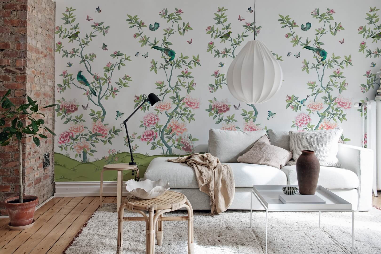 Fototapeta botaniczna Rebel Walls R21720 Garden of Harmony White Diane Hill