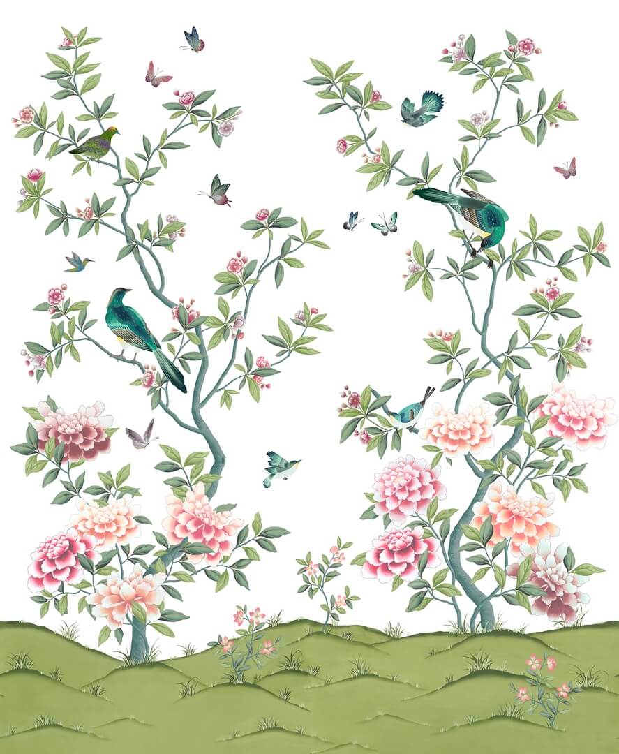 Fototapeta botaniczna Rebel Walls R21720 Garden of Harmony White Diane Hill