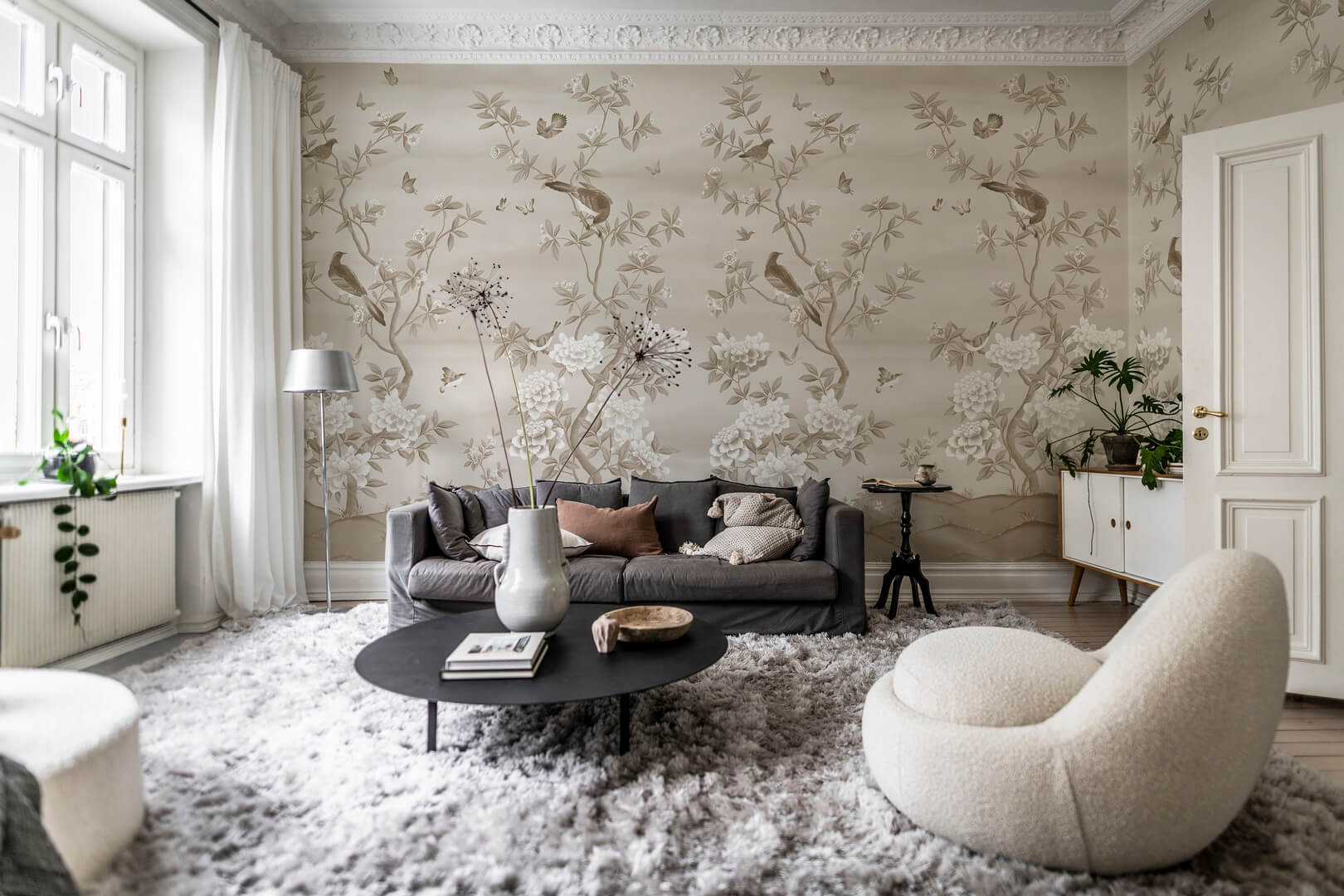 Fototapeta botaniczna Rebel Walls R21721 Garden of Harmony Beige Diane Hill