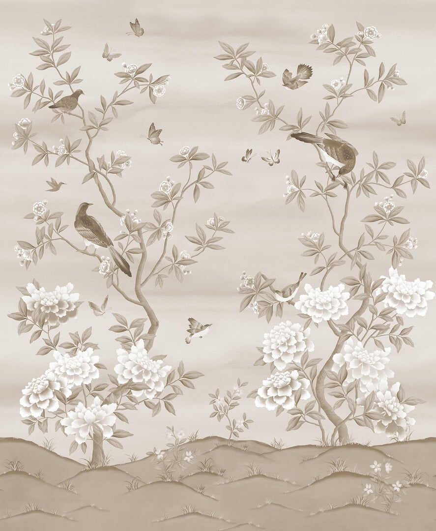 Fototapeta botaniczna Rebel Walls R21721 Garden of Harmony Beige Diane Hill