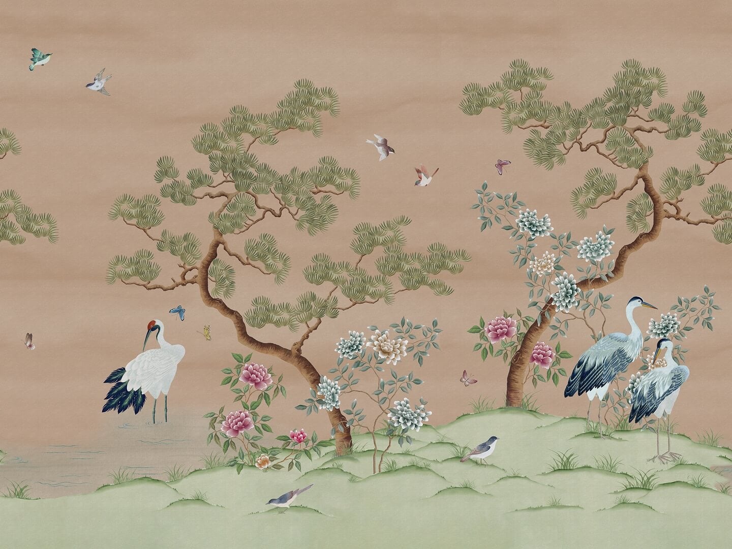 Fototapeta botaniczny krajobraz Rebel Walls R21724 Pine Grove Peach Diane Hill