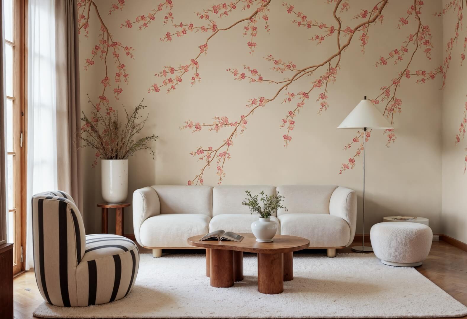Fototapeta kwitnące gałązki Rebel Walls R21727 Spring Breeze Peach Diane Hill