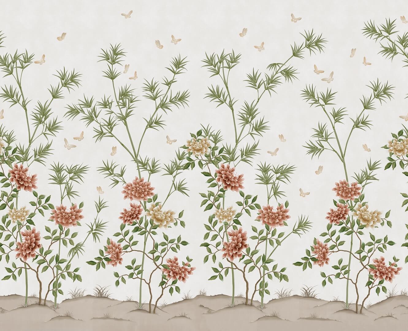 Fototapeta egzotyczny ogród Rebel Walls R21731 Eastern Bloom White Diane Hill