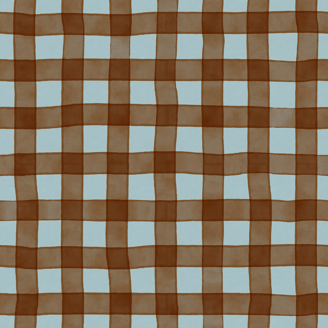 Fototapeta kratka Rebel Walls R21585 Gingham Brown Hot Pops