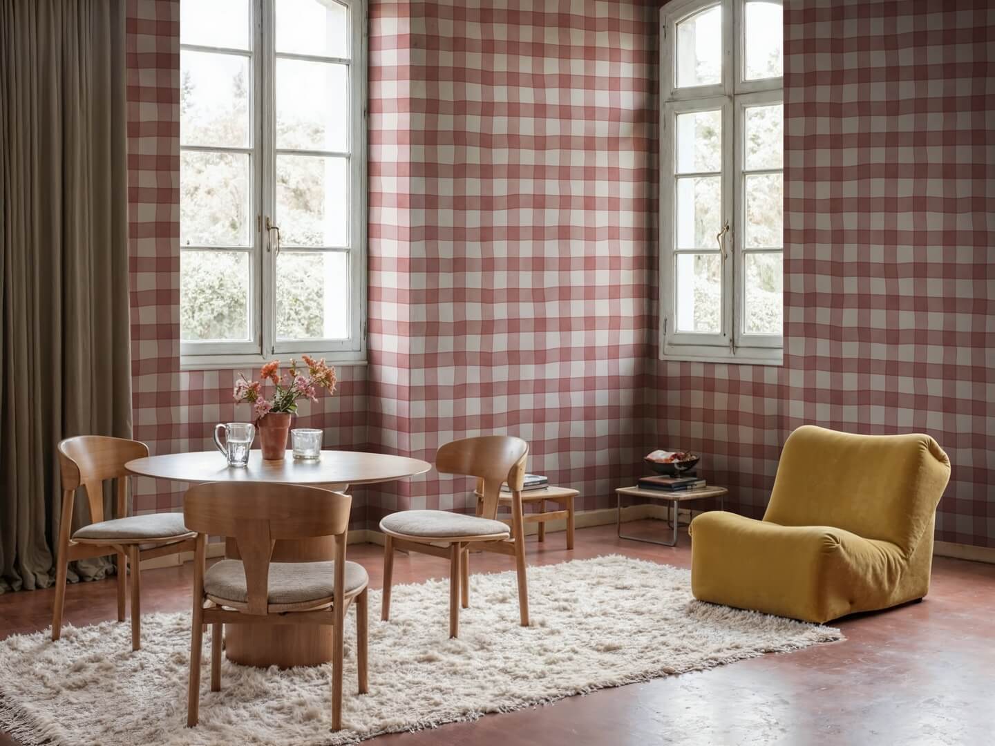 Fototapeta kratka Rebel Walls R21591 Gingham Red Hot Pops