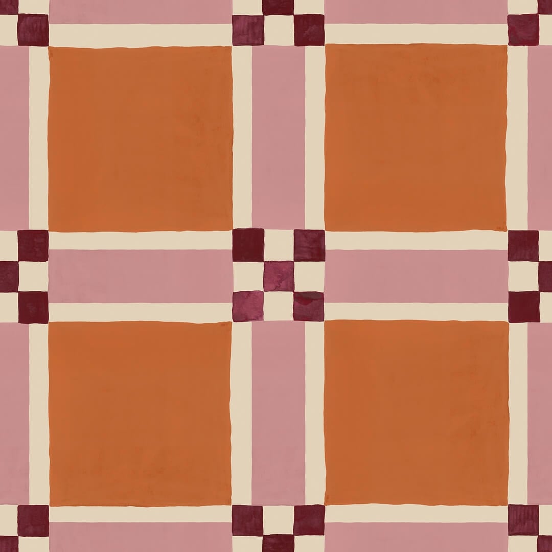 Fototapeta geometryczna Rebel Walls R21592 Bold Grid Orange Hot Pops