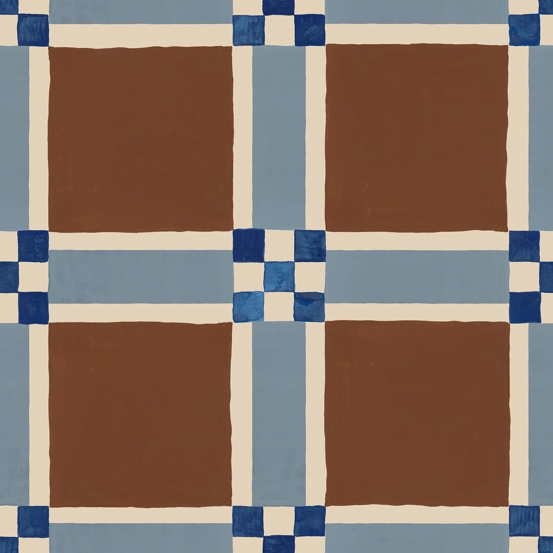 Fototapeta geometryczna Rebel Walls R21596 Bold Grid Brown Hot Pops