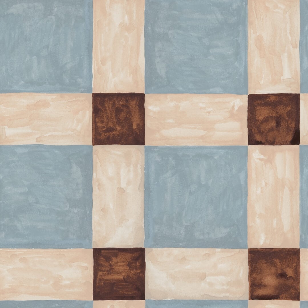 Fototapeta geometryczna - kwadraty Rebel Walls R21600 Artisan Square Blue Hot Pops