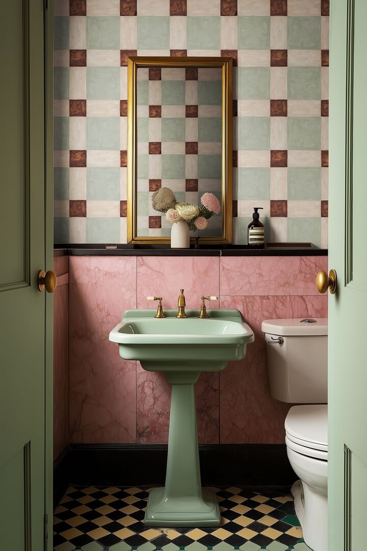 Fototapeta geometryczna - kwadraty Rebel Walls R21601 Artisan Square Green Hot Pops
