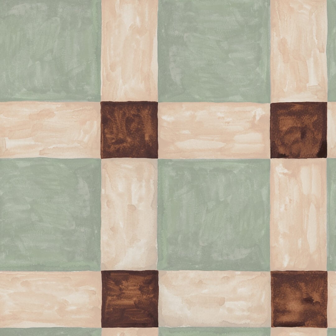 Fototapeta geometryczna - kwadraty Rebel Walls R21601 Artisan Square Green Hot Pops