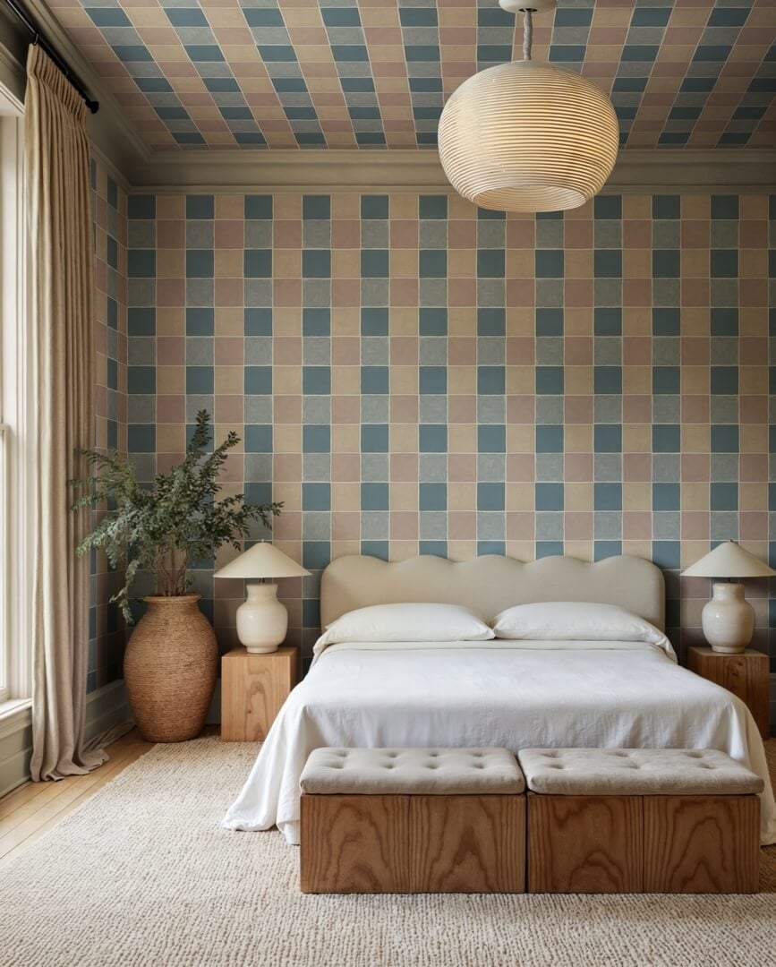 Fototapeta geometryczna - szachownica Rebel Walls R21604 Tile Pastel Hot Pops