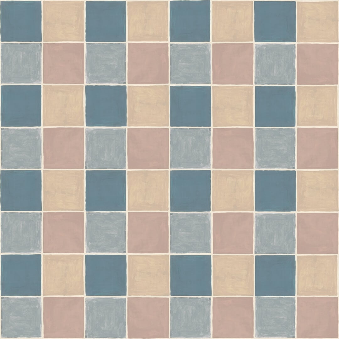 Fototapeta geometryczna - szachownica Rebel Walls R21604 Tile Pastel Hot Pops
