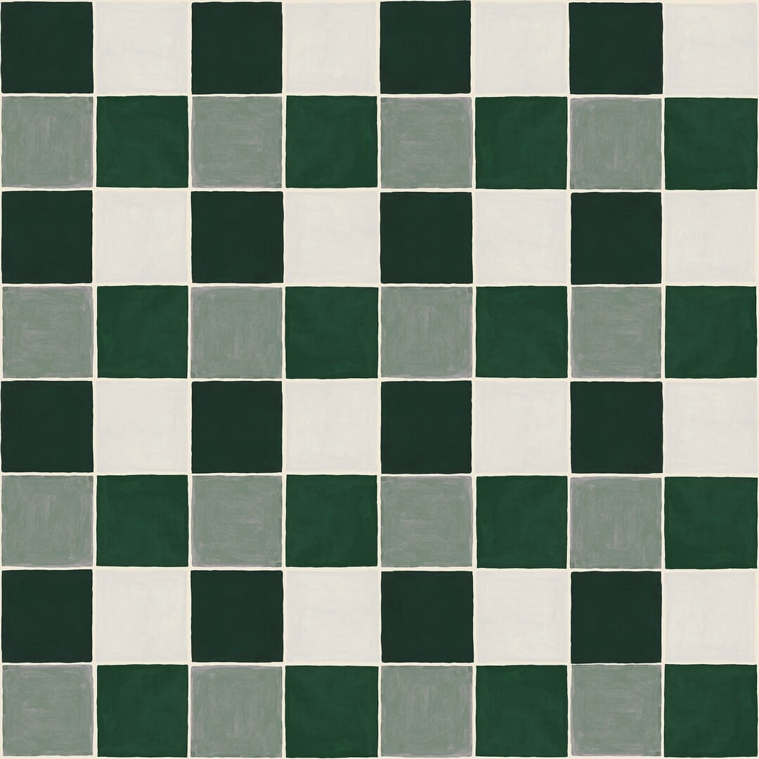 Fototapeta geometryczna - szachownica Rebel Walls R21605 Tile Green Hot Pops
