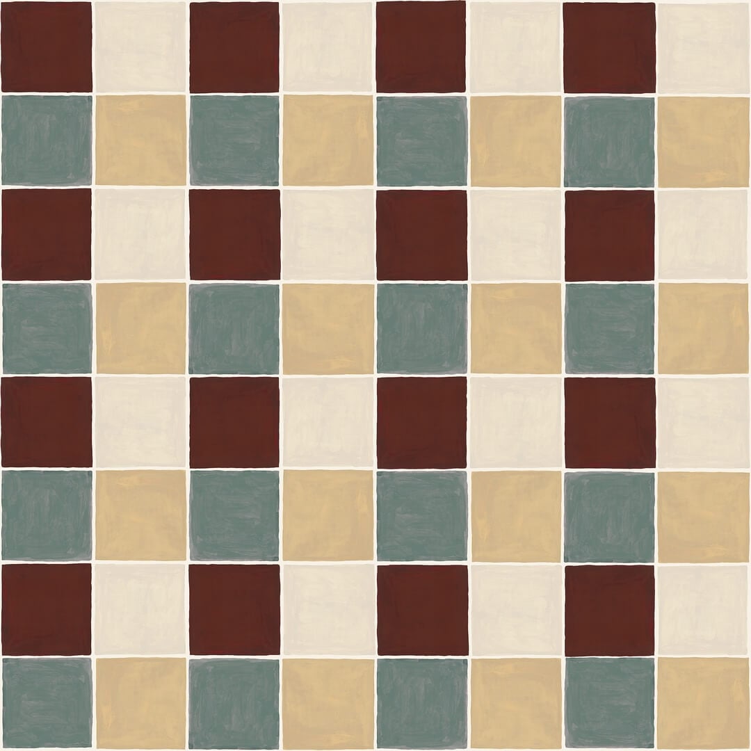 Fototapeta geometryczna - szachownica Rebel Walls R21606 Tile Brown Hot Pops
