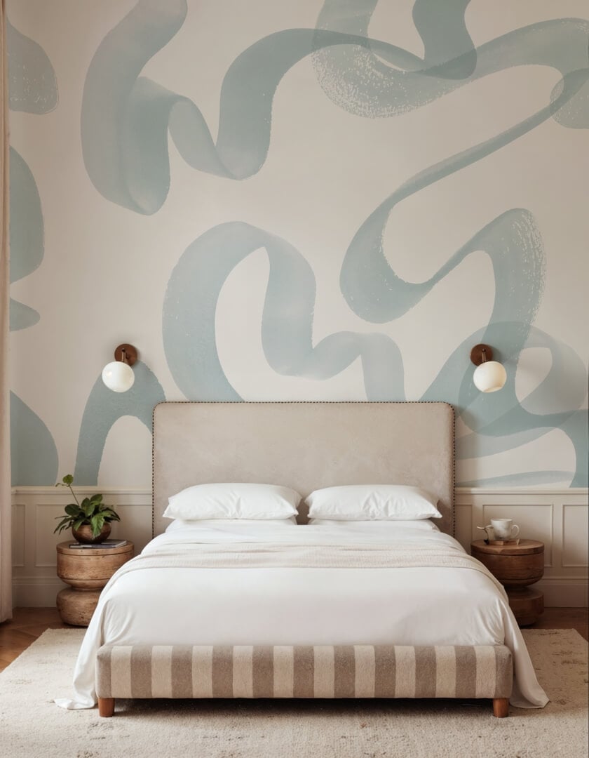 Fototapeta abstrakcyjna Rebel Walls R22102 Waves Cloud Dancer Color of The Year 2026
