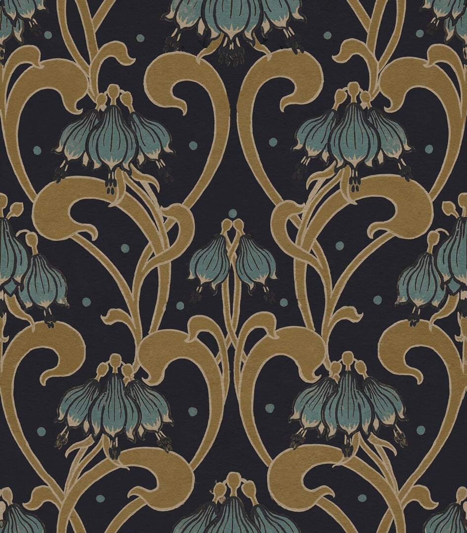 Fototapeta roślinna Rebel Walls R21745 Art Nouveau Flower Brown Hot Pops