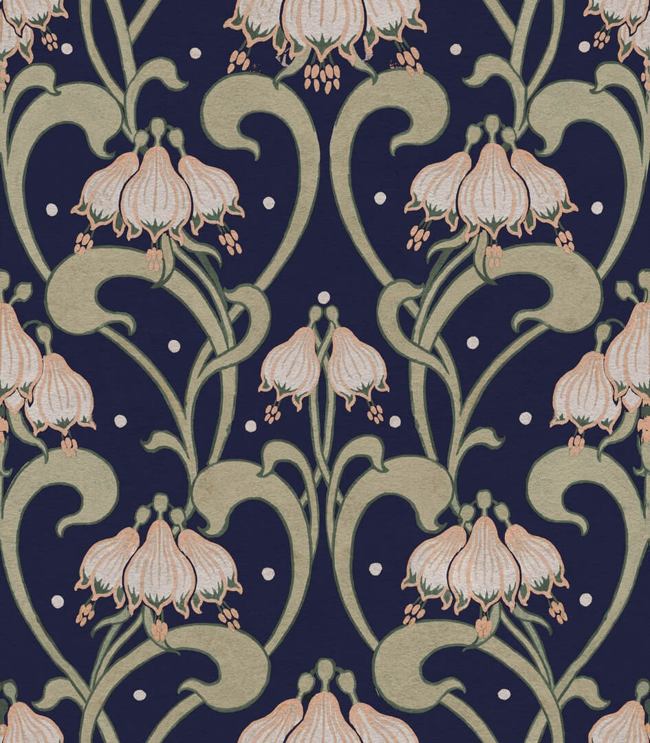 Fototapeta roślinna Rebel Walls R21746 Art Nouveau Flower Blue Hot Pops