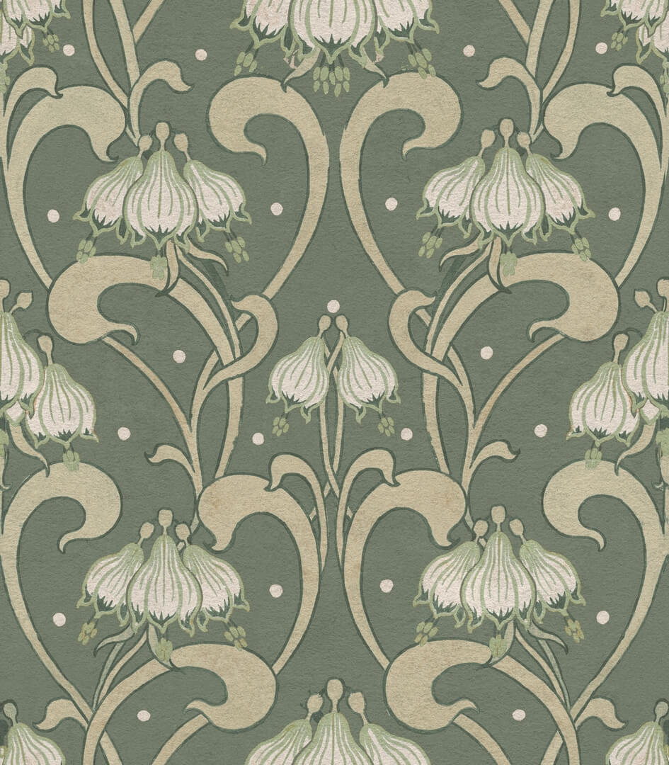 Fototapeta roślinna Rebel Walls R21747 Art Nouveau Flower Green Hot Pops