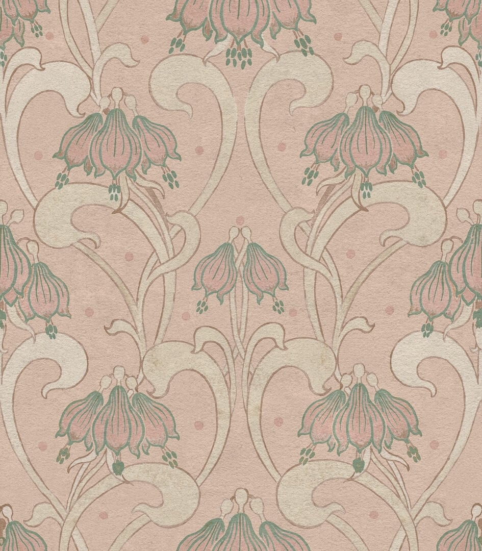 Fototapeta roślinna Rebel Walls R21748 Art Nouveau Flower Pink Hot Pops