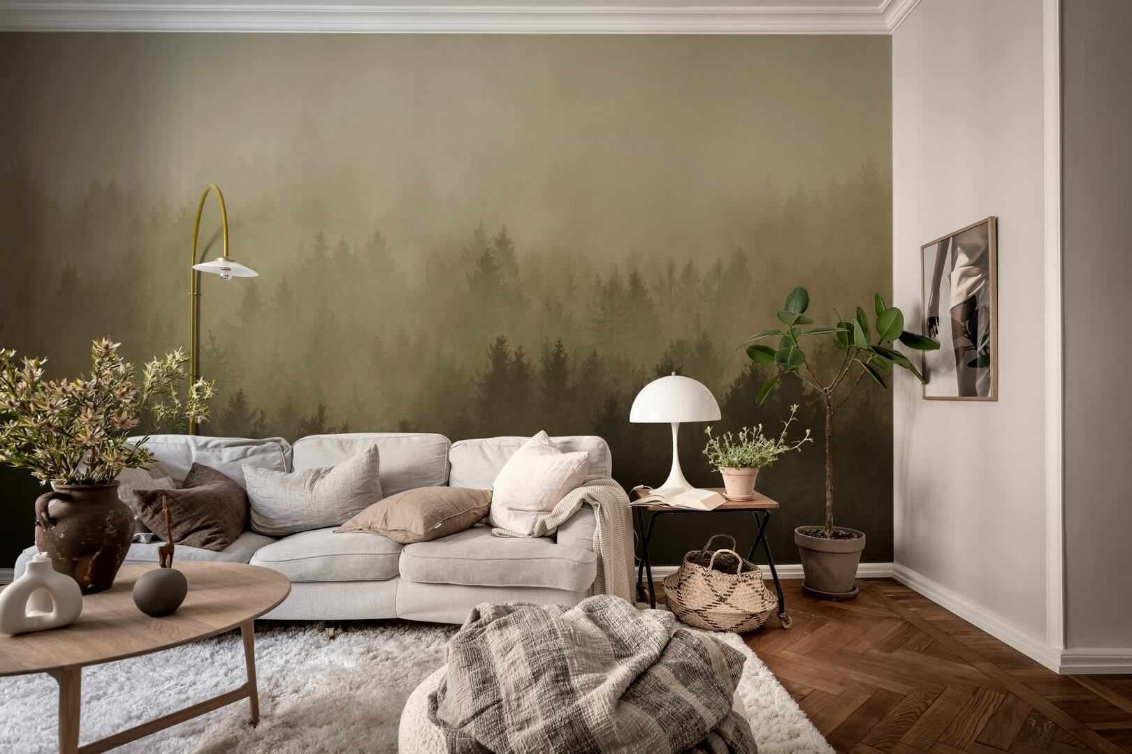 Fototapeta mglisty las Rebel Walls R22097 Cloudy Forest Brown Hot Pops