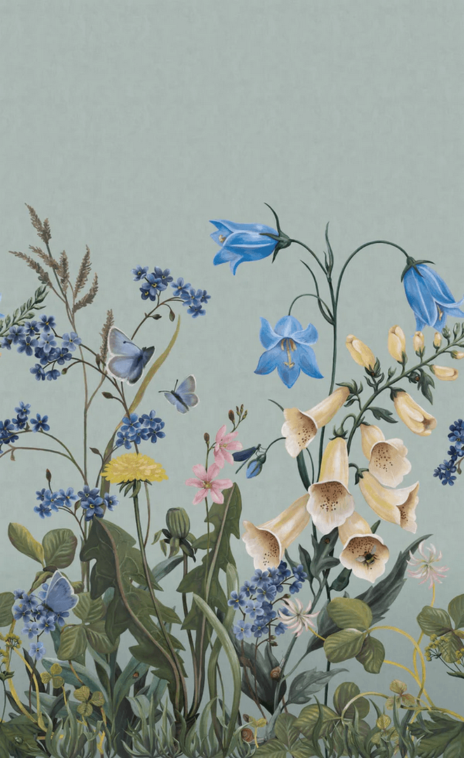 Mural polne kwiaty Boras Tapeter Studio 9863W Bluebell Magic Magical Walls