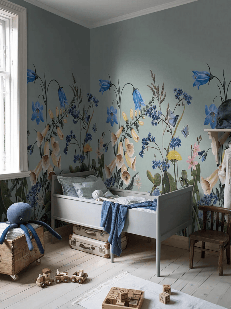 Mural polne kwiaty Boras Tapeter Studio 9863W Bluebell Magic Magical Walls