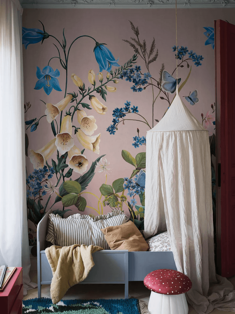 Mural polne kwiaty Boras Tapeter Studio 9865W Bluebell Magic Magical Walls