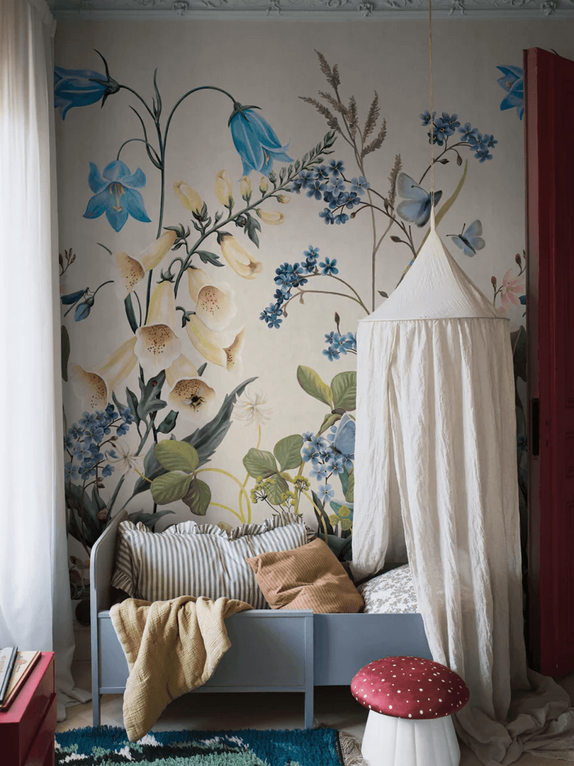 Mural polne kwiaty Boras Tapeter Studio 9866W Bluebell Magic Magical Walls