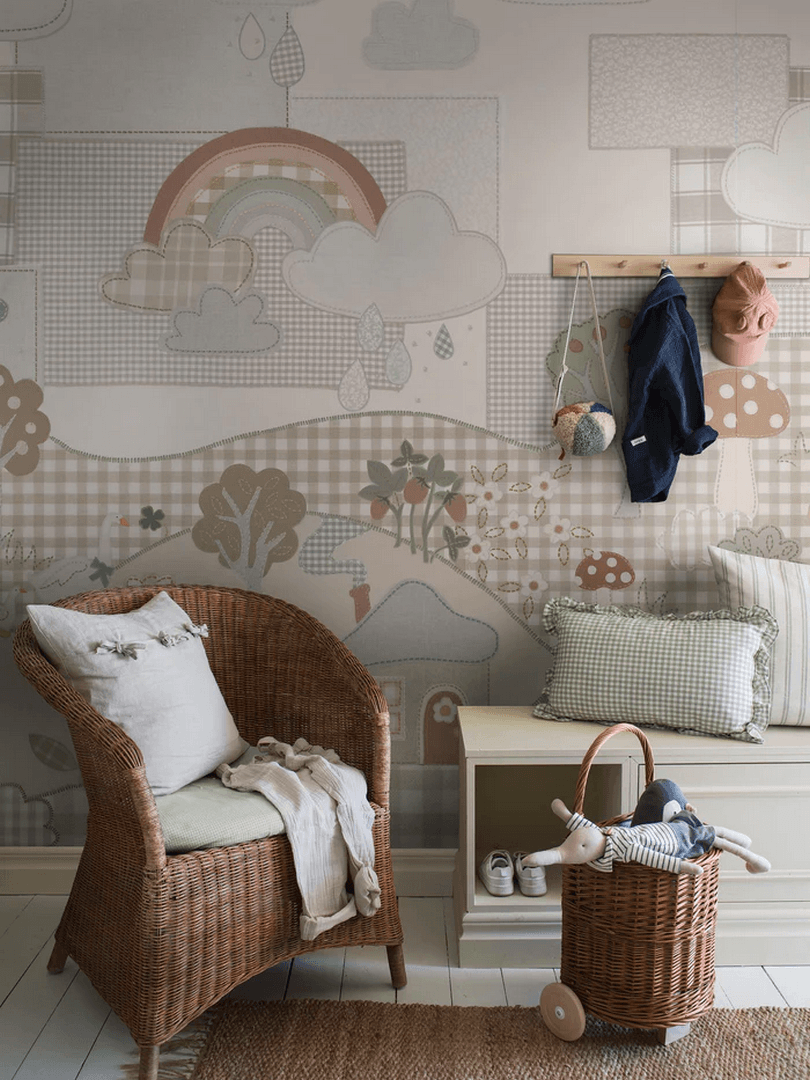 Mural patchworkowa natura Boras Tapeter Studio 9868W Patchwork Cottage Magical Walls