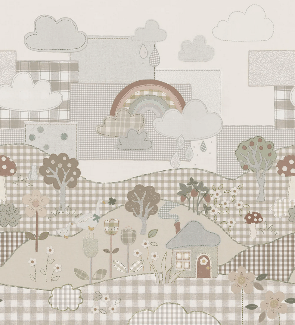 Mural patchworkowa natura Boras Tapeter Studio 9868W Patchwork Cottage Magical Walls