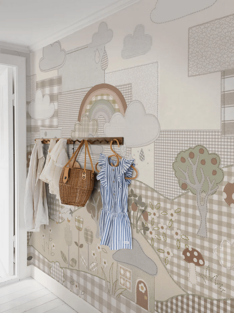 Mural patchworkowa natura Boras Tapeter Studio 9868W Patchwork Cottage Magical Walls