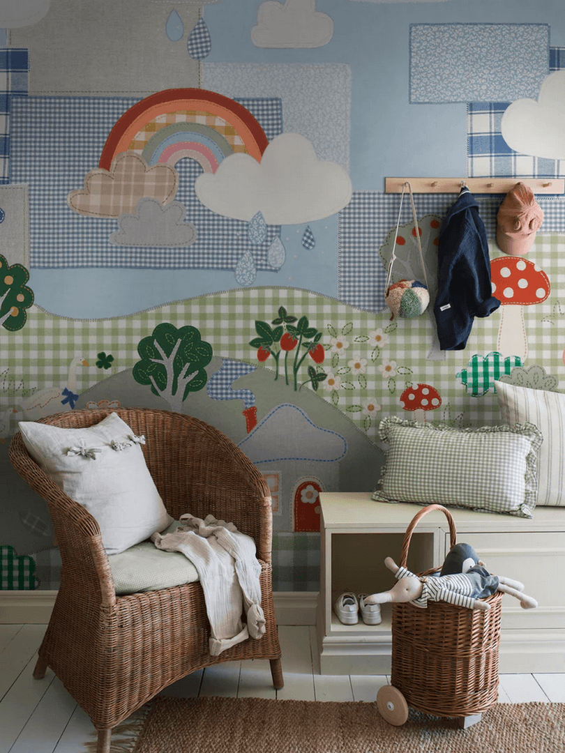 Mural patchworkowa natura Boras Tapeter Studio 9869W Patchwork Cottage Magical Walls