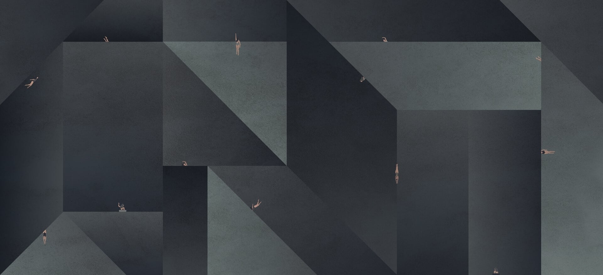 Fototapeta geometria i pływaczki Wall&Deco WET_PL1901 WET SYSTEM 2019