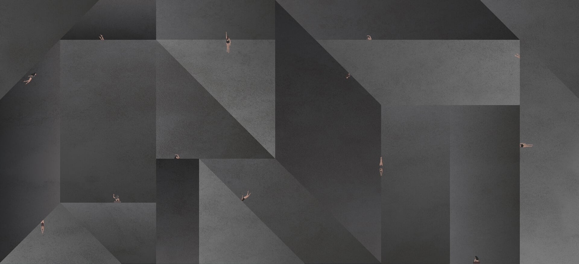 Fototapeta geometria i pływaczki Wall&Deco WET_PL1902 WET SYSTEM 2019