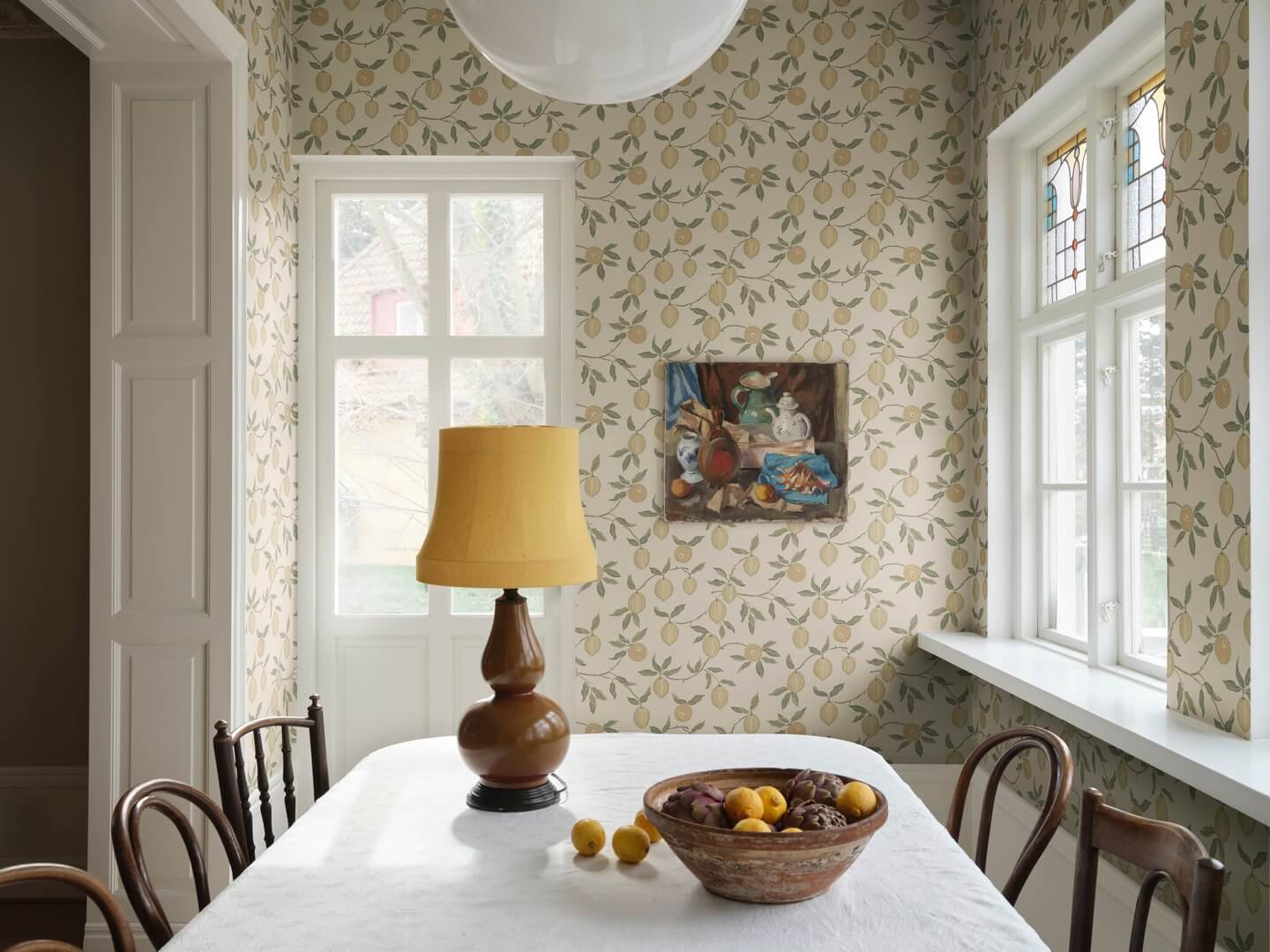 Tapeta cytryny Sandberg S10666 Limone Yellow Villa Como