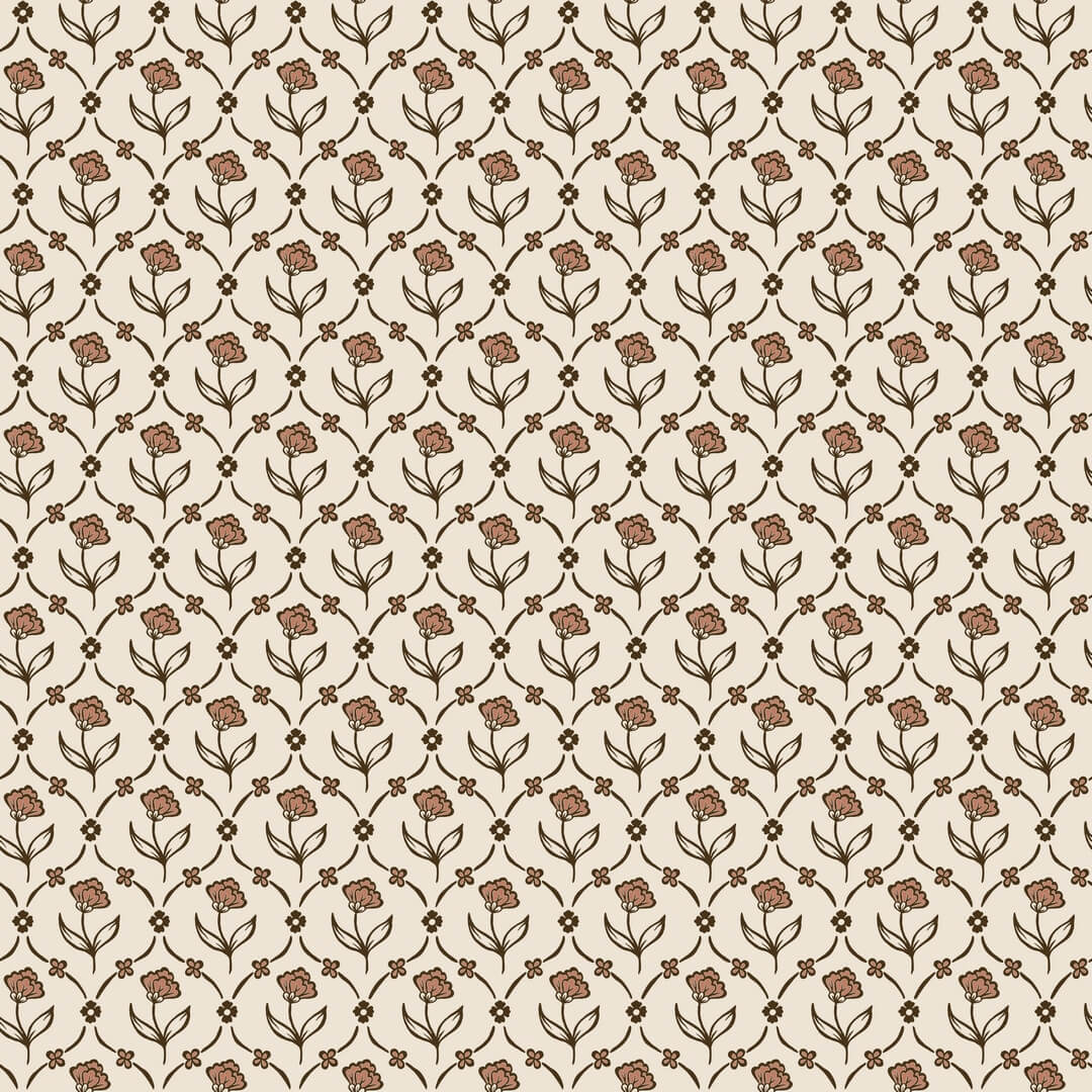 Tapeta kratownica i kwiaty Sandberg S10670 Elena Terracotta Villa Como