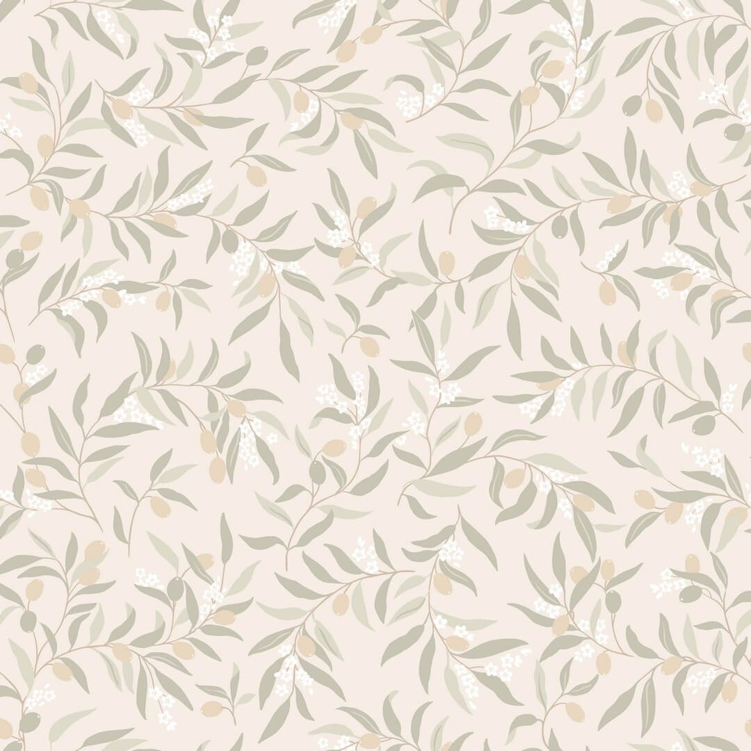 Tapeta gałązki oliwne Sandberg S10679 Olivia Sage Green Villa Como