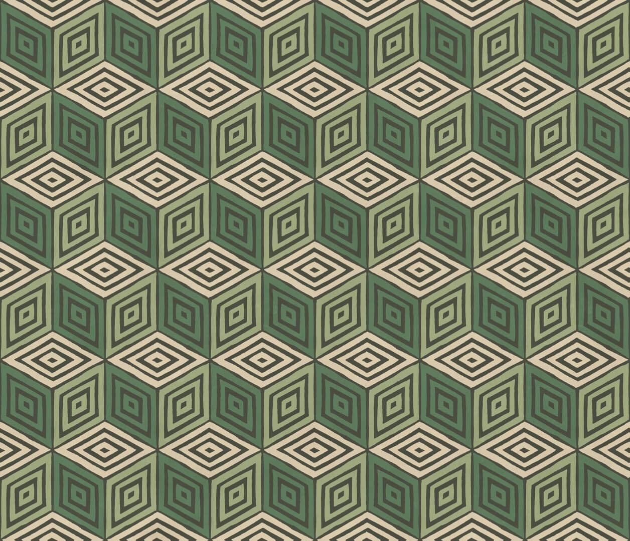 Fototapeta geometryczna z efektem 3D Sandberg S10692 Chiara Green Villa Como