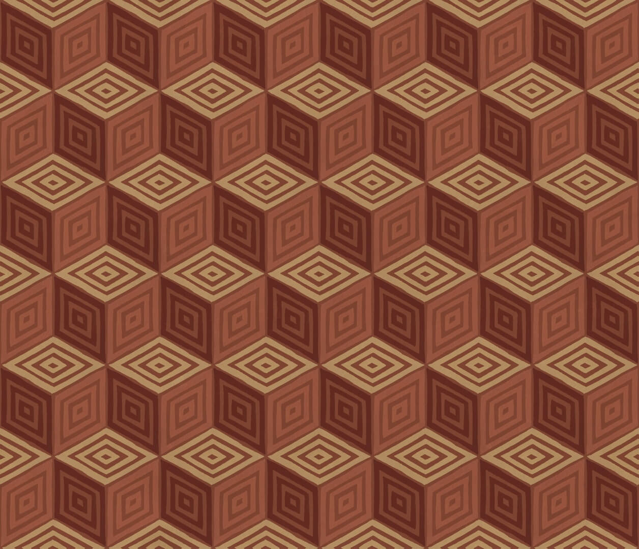 Fototapeta geometryczna z efektem 3D Sandberg S10693 Chiara Terracotta Villa Como